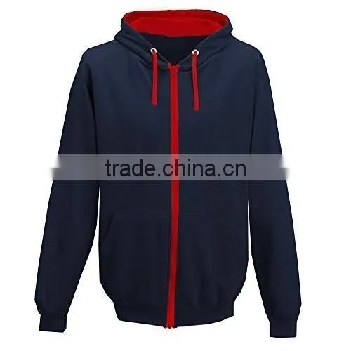Hooded Contrast Zip Full Zip Hoodies