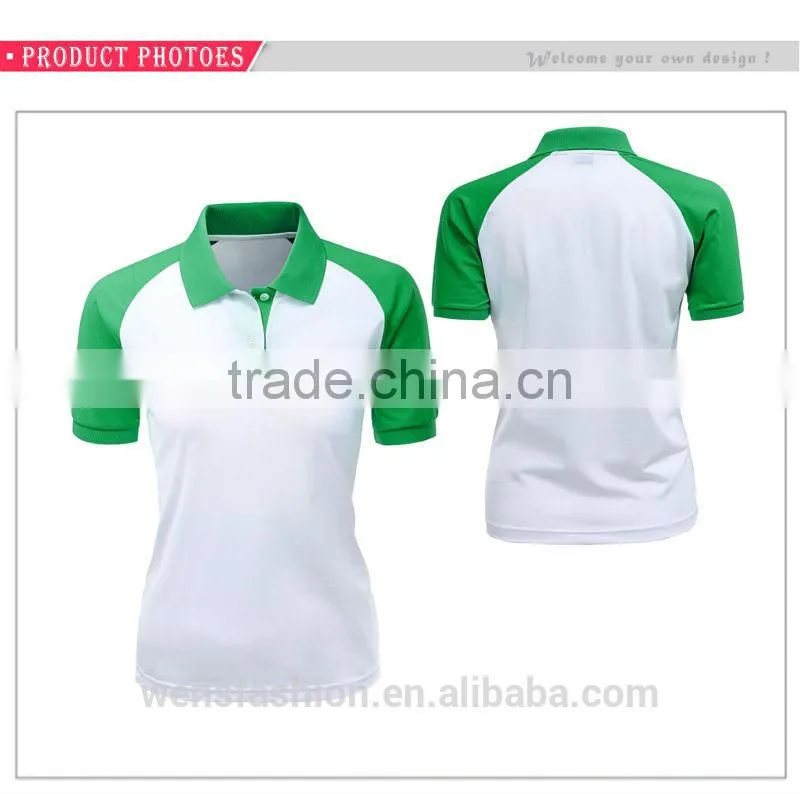 Fancy Girls 100% Cotton Custom color combination polo shirt wholesale
