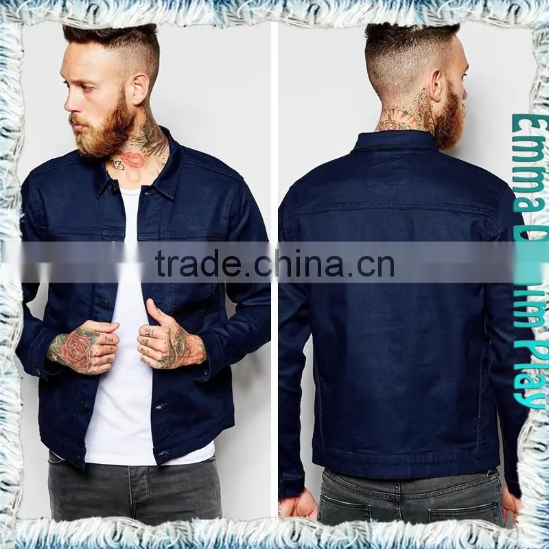New 2015 Hot Selling Coat Super Fashion Indigo Denim Jacket for Men