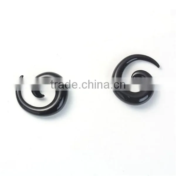 10mm Acrylic Ear Stretcher Expander Spiral Black Ear Plug