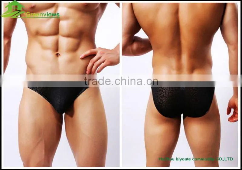Sexy colorful mens boxer briefs in own design man sexy underwear transparent men's knitted briefs