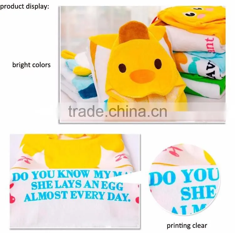 Baby hooded poncho towel robe 100% cotton fabric