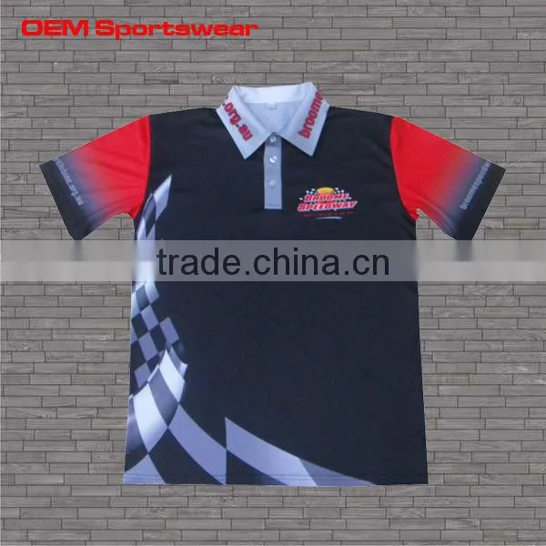100% polyester sublimation racing wear t shirts