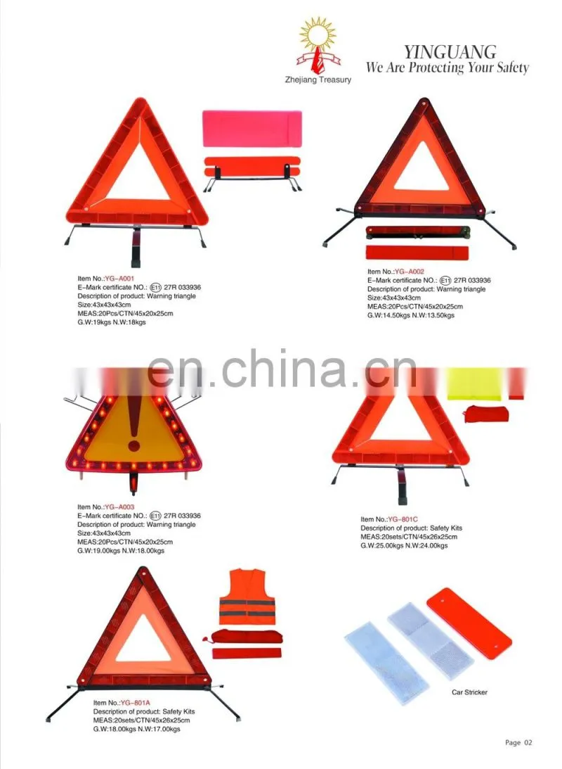 Hi Vis Reflective Warning Triangle Traffic Sign