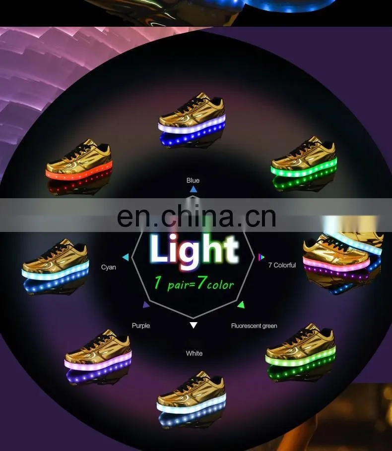 Wholesale stock men shoes outdoor glowing women LED causal shoes unisex 2015