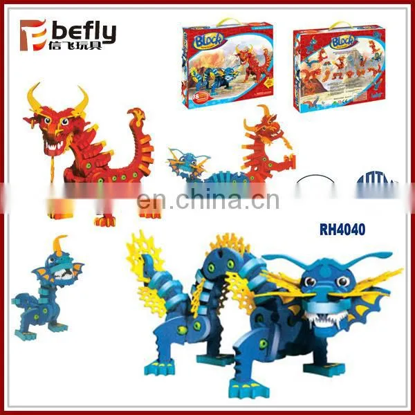 Kids dinosaur building block diy educational coloring toy