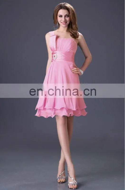 Hot Selling! Grace Karin Women's One Shoulder Knee Length Chiffon Bridesmaid Dresses CL4095