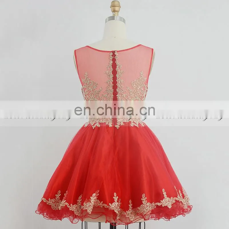 New Arrival Applique Beaded Gray Tulle Short Puffy Party Dresses SD365