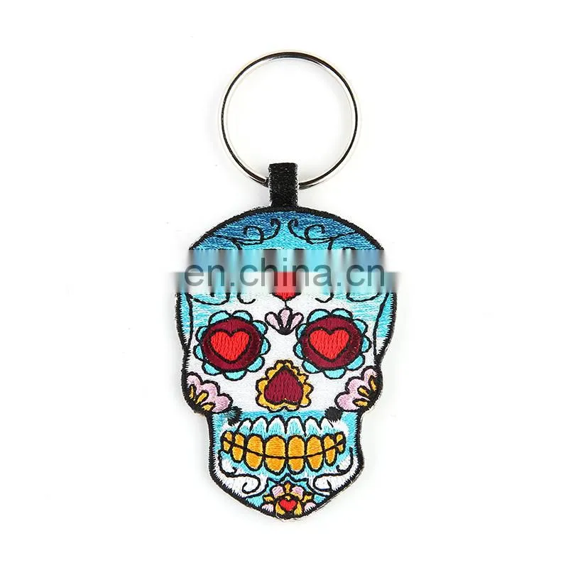 High Quality Customed Skeleton Embroidered Keyring