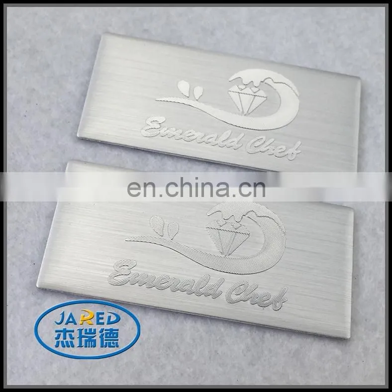 Hot Sale Blank Custom Security Embossed Logo Metal Brushed Aluminum Label