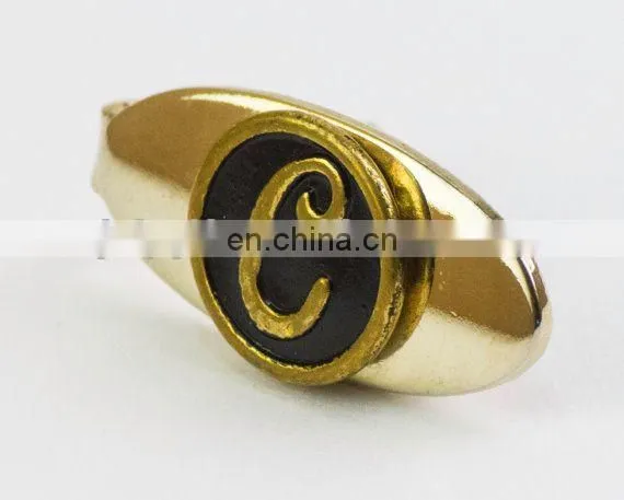 Different letter design tie bar with gold/silver/nickel plated