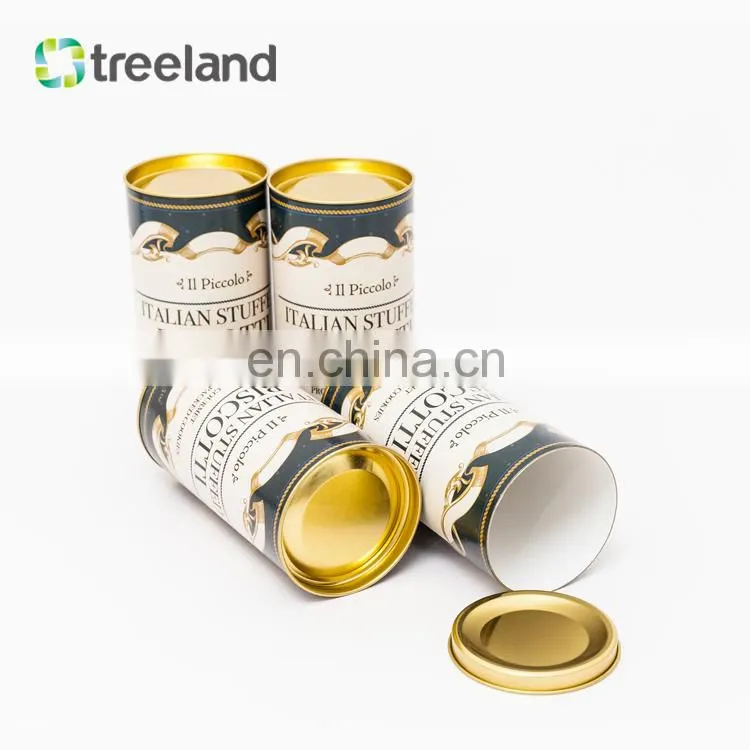 Customized Cylinder Aluminium Foil Cardboard Tea Cans Paper Tube Canister for Food Packaging