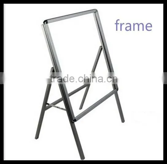 Aluminum poster board stands_Shops metal double sides pop display sign stand manufactuer