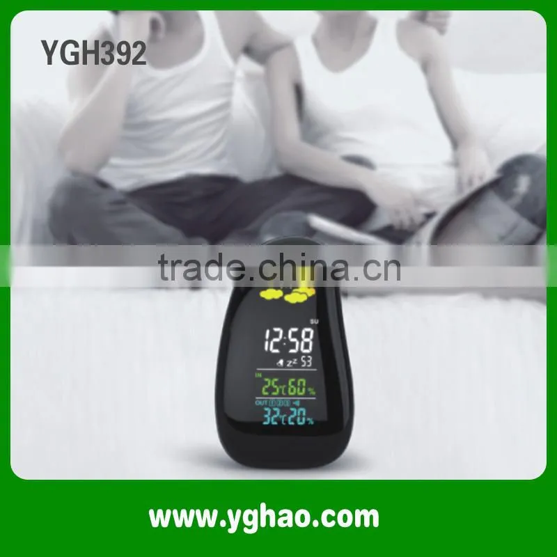 LCD Digital Clock Weather Station with Indoor and Outdoor Temperature, Humidity Function