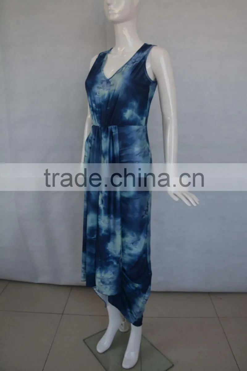 fashion dress Sexy V collar dress Sleeveless evening dress