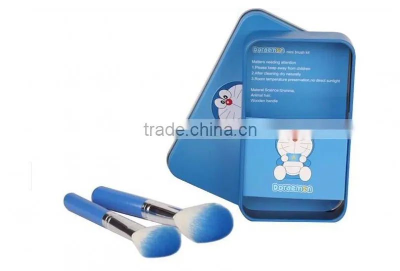 Comfortable doraemon cosmetic makeup brush with box