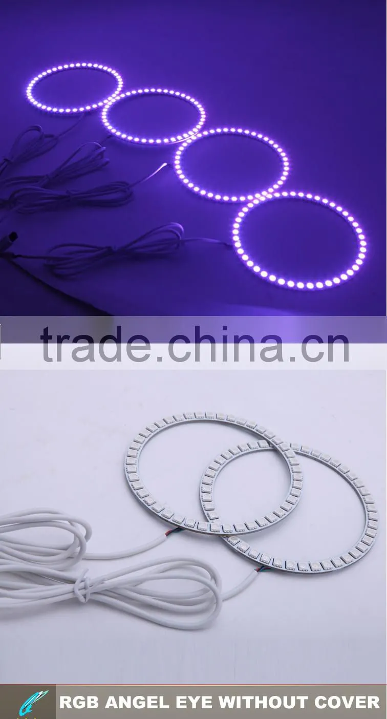 100mm RGB led angel eye changing color by the remote for Ford and Volvo