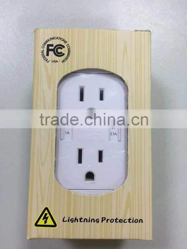 best quality smart app female unique design USA usb wall socket for 5V 3A