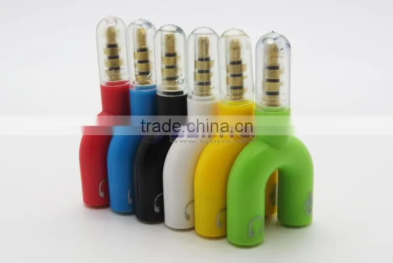 Earphone Headphone Jack Ear Cup Splitter Adaptor Music Share Set