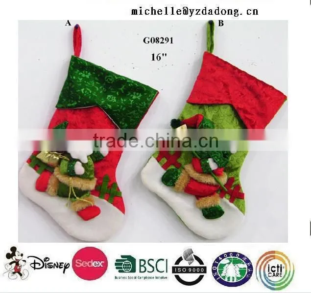 kids christmas decorations sock animal plush christmas sock /New design animal shaped plush christmas socks for 2015