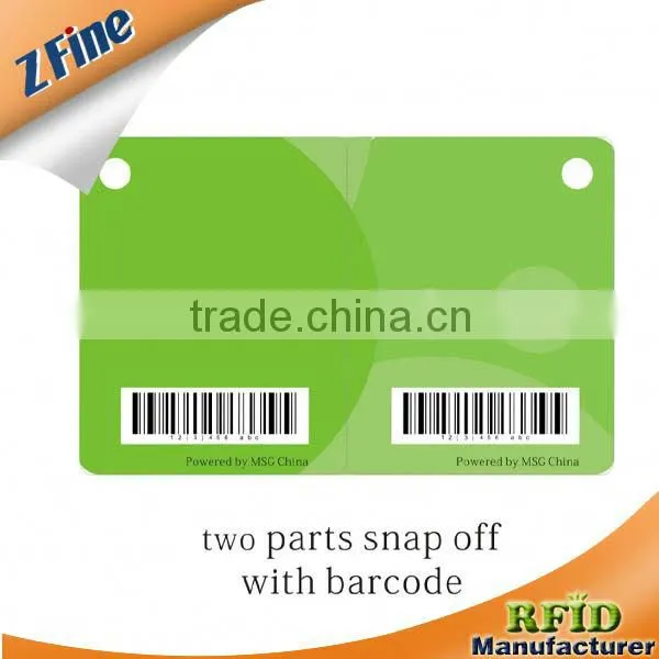 snap off card plastic pvc combo card one standard card with two small key tag card