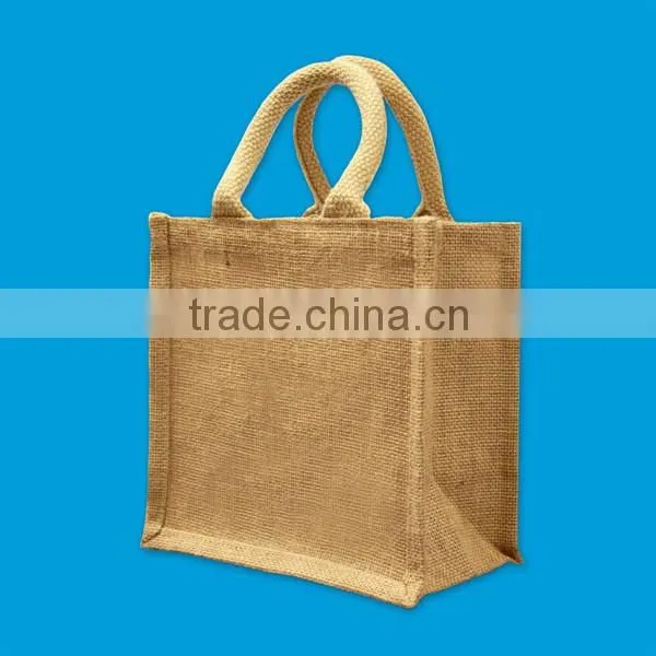 2016 Natural/Bright Blue Jute Gift Bags