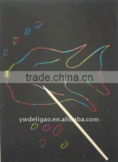 DIY Handcraft Hot Sale New Fashion Design Magic Rainbow Scratch Drawing Paper with Multicolour