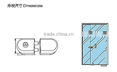 KG-05G High quality double side door lock,frameless glass door lock