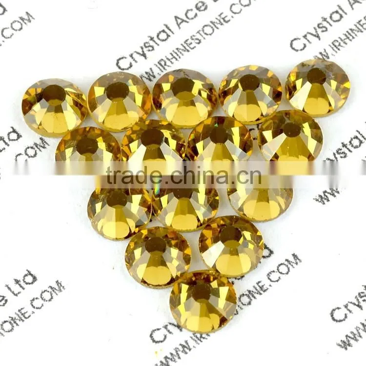 China non hot fix strass topaz colour non hotfix pedreria non hotfix diamond with flatback