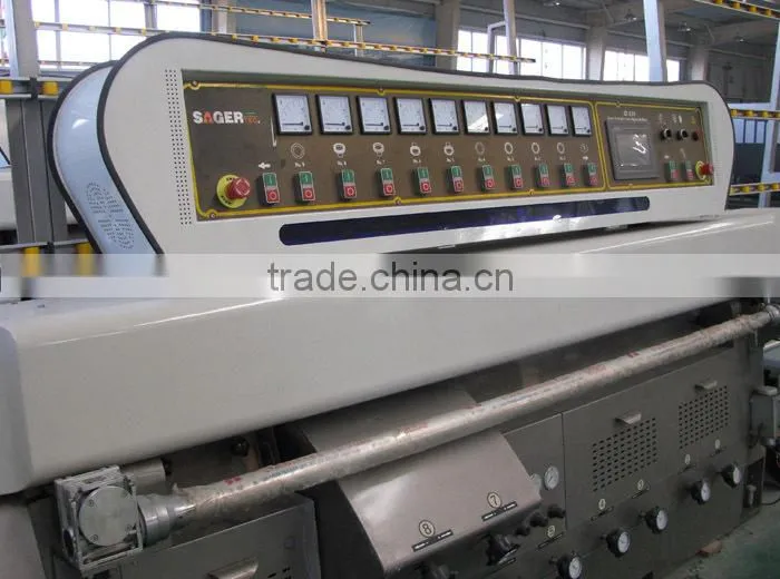 9 wheels vertical straight line automatic glass edging machine