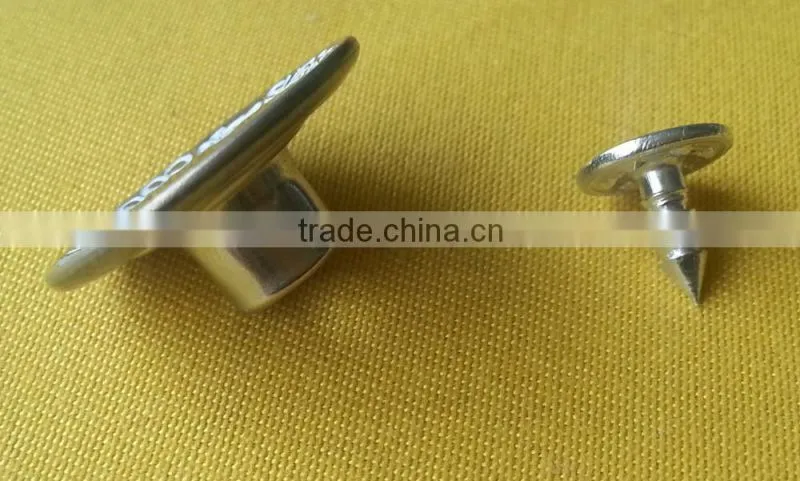 Metal Jeans Button in Anti-brass with white tumbled -- J1544