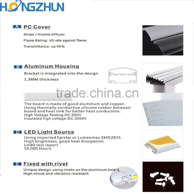 anti-explosion smd2835 60w tube light with pc aluminum material