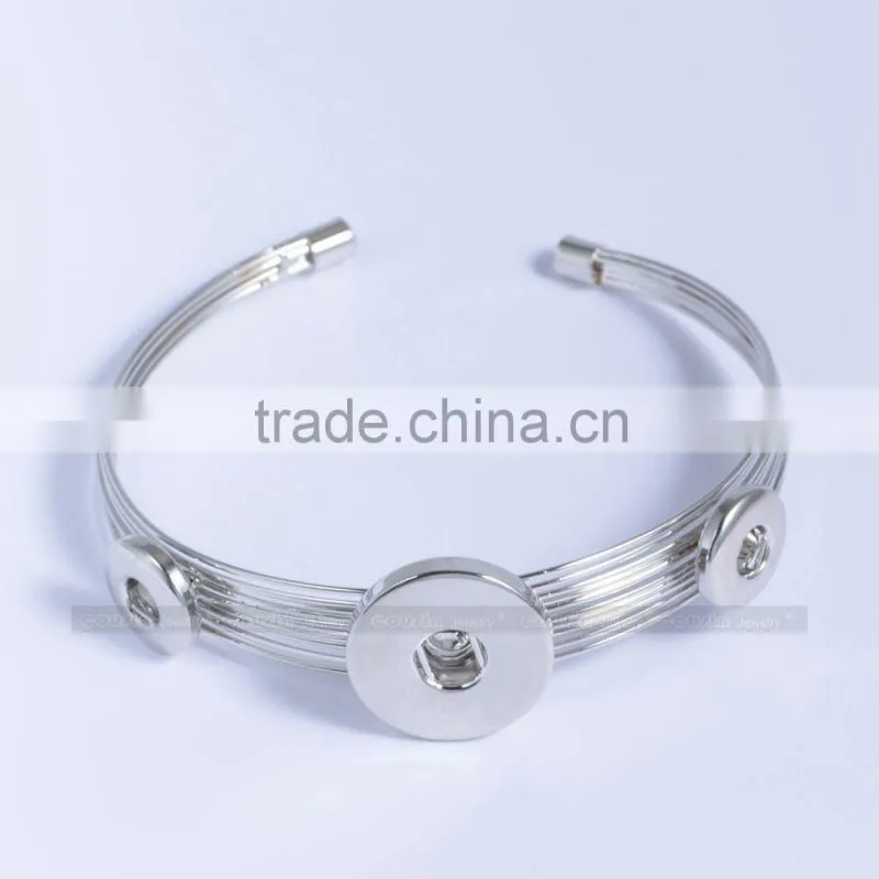 Mixed styles bangle Metal Snap Button Jewelry Charm Rhinestone Styles bangle SZ0010