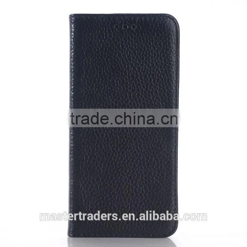 Cheap Litchi Grain Wallet Flip Real Genuine Leather Case For HTC One M9 MT-3090