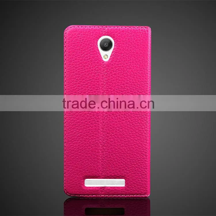 Simple Series Genuine Leather case Flid Cover Case For Xiaomi Red Mi Note 2 Flid CASE with six colors MT-4375
