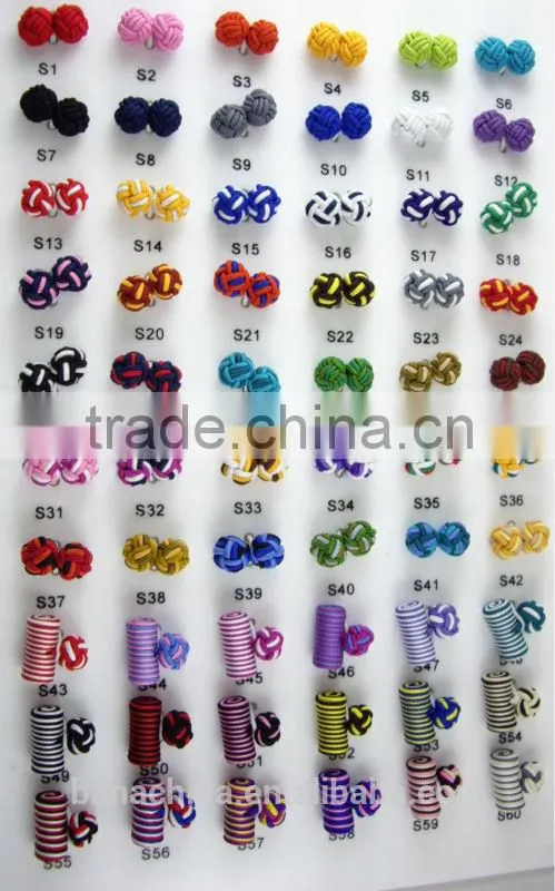 hand made cufflinks, double ball silk knot cufflink