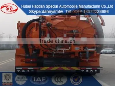 Dongfeng high presure sewage suction cleaning truck fecal tank truck