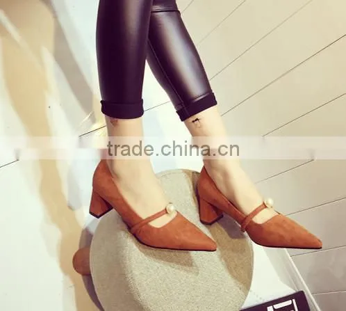 latest pointed toe cute little girls high heel shoes