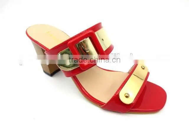 new summer middle heel lady sandals women heel slipper