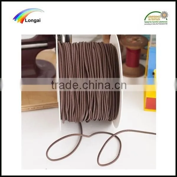 Free samples Coffee colour polyester braided elastic rope cord 3mm