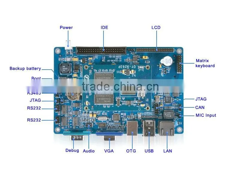 High performance ATMEL AT91SAM9263 CPU ARM discovery board