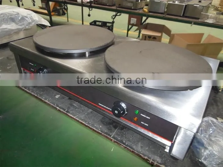 Commercial Double Heads Electric Crepe Maker Pancake Machine With CE Approval 400mm plates