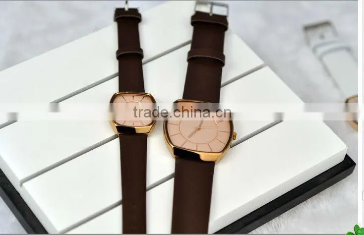 Business pu leather couple watches alloy quartze couple watches