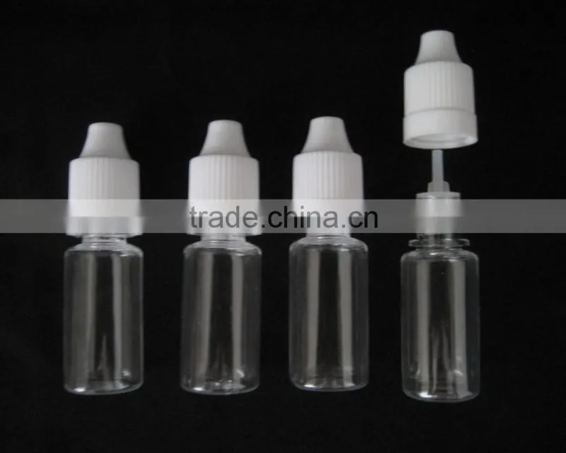 round plastic e- liquid bottle with childproof cap