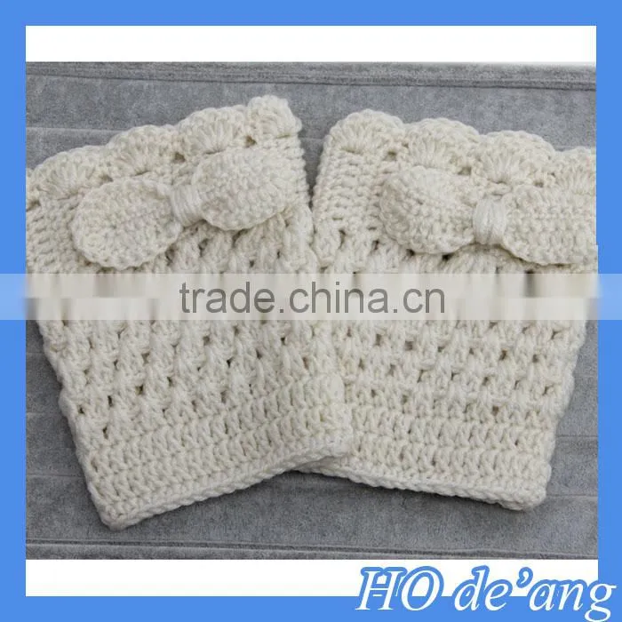 HOGIFT Knitting flowers boot cuffs,Handmade lace Boot Toppers
