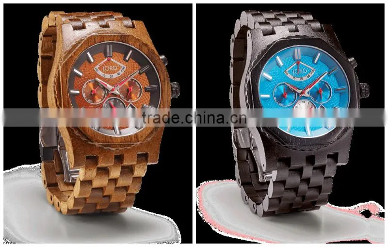 2016 Wood Multipurpose Men Watch Natural Wooden Wristwatch