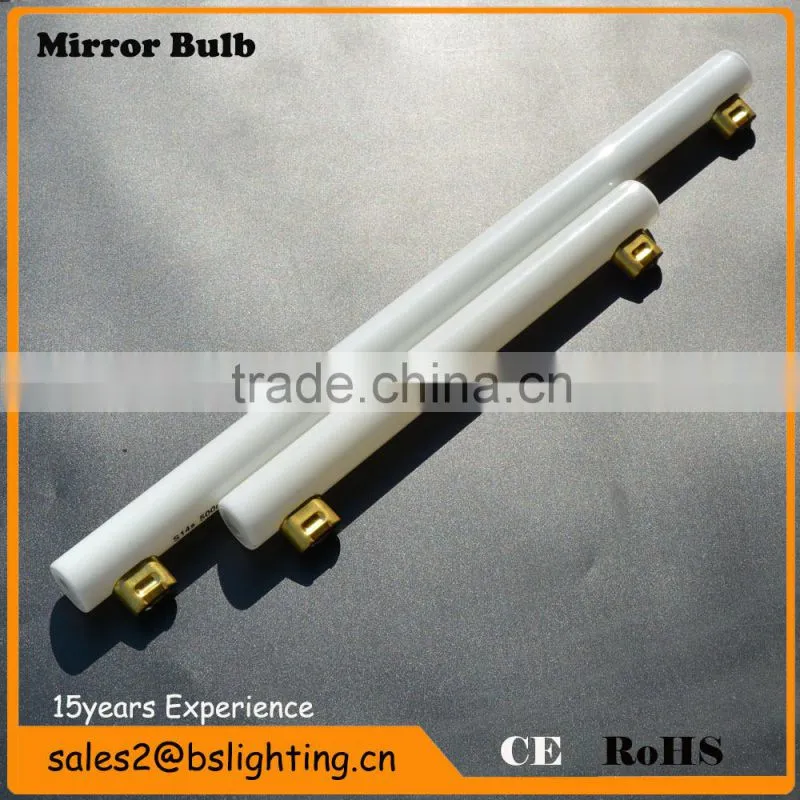 s14s 35w 2700k 200lm 30*300mm glass tube bathroom filament mirror light/vanity mirror led light