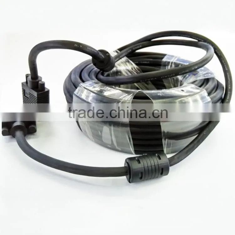 Nickel plated vga3+6 cable with magnetic loops 1.5m 3m 5m 10m 15m 20m 25m 30m 40m 50m