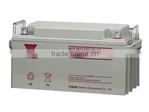 original 12v YUASA battery 12V65AH rechargeable battery, solar battery , ups battery