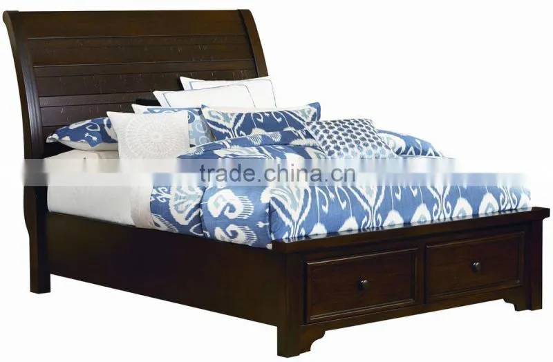Hanover Queen United State style Sleigh Storage Bed w/ Low Profile Footboard AS-B50